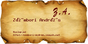 Zámbori András névjegykártya